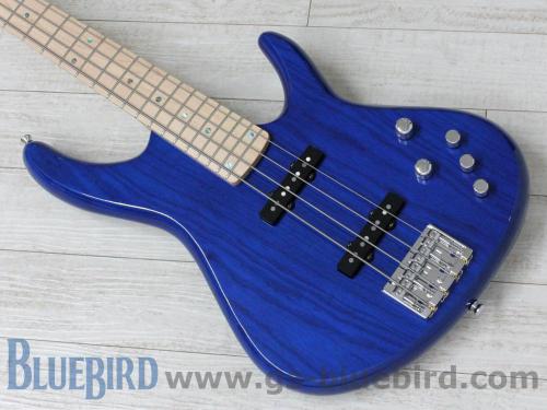 T’s Guitars Omni Bass 4/24 Ash/Maple Trans Blue